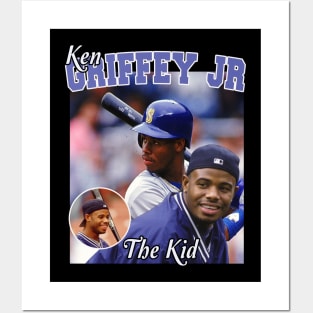 Ken Griffey Jr The Kid Basketball Legend Signature Vintage Retro 80s 90s Bootleg Rap Style (1) Posters and Art